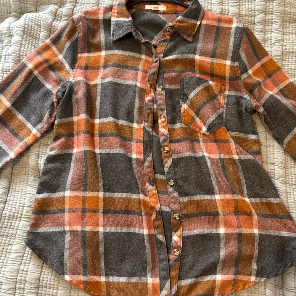 Plaid Button-Up Shirt